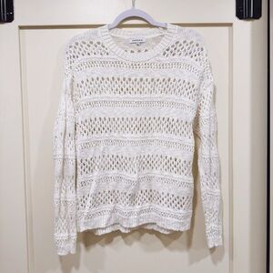 White Cream Open Knit Sweater